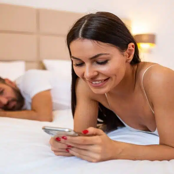 A man upset at his wife texting