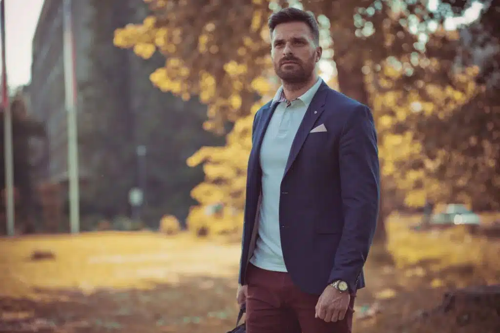 A man with a pocket square