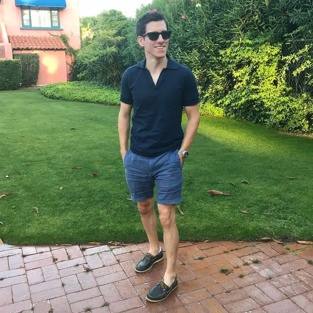 Brock wearing boat shoes