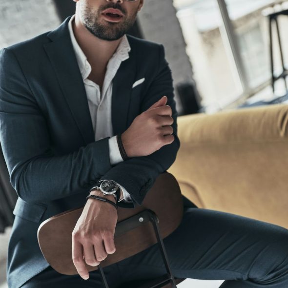 A man sitting on a chair.