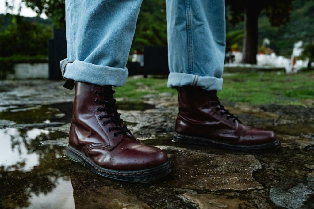 A man wearing a stylish boots