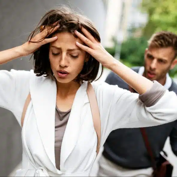 A man and a woman having a problem