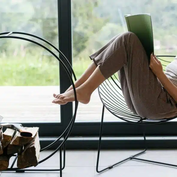 A woman relaxing in a chair