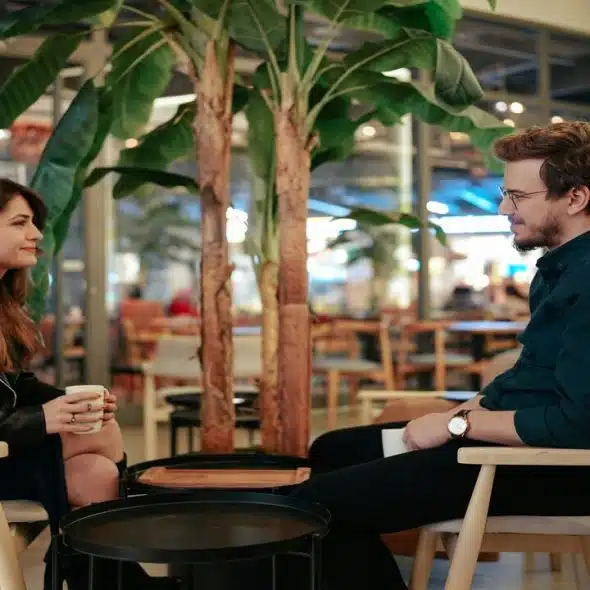 A couple at a coffee date