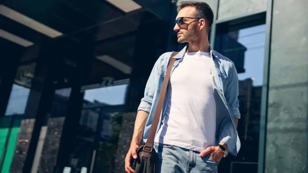 Stylish man showcasing rugged outdoor look with classic accessories