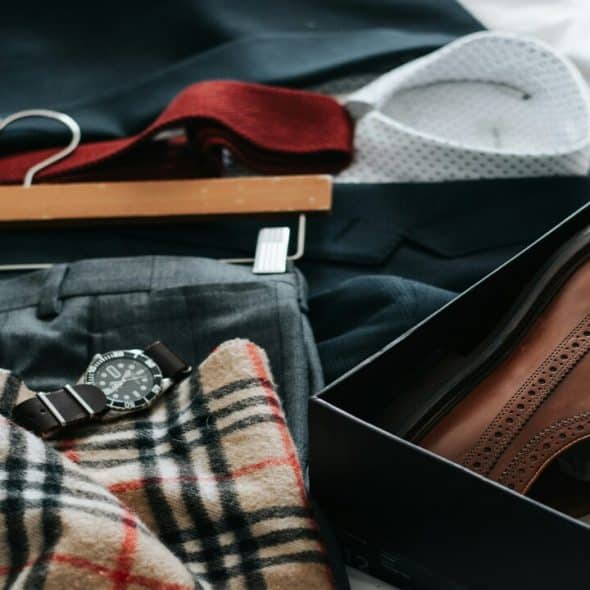 Clothes laid on the bed