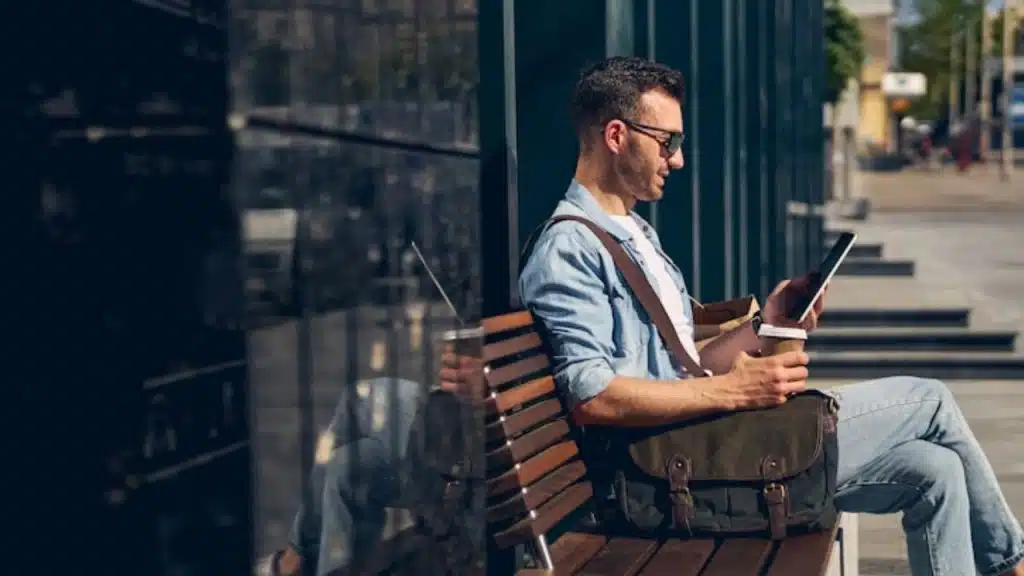 Confident man with rugged style accessories exuding quiet strength and authenticity