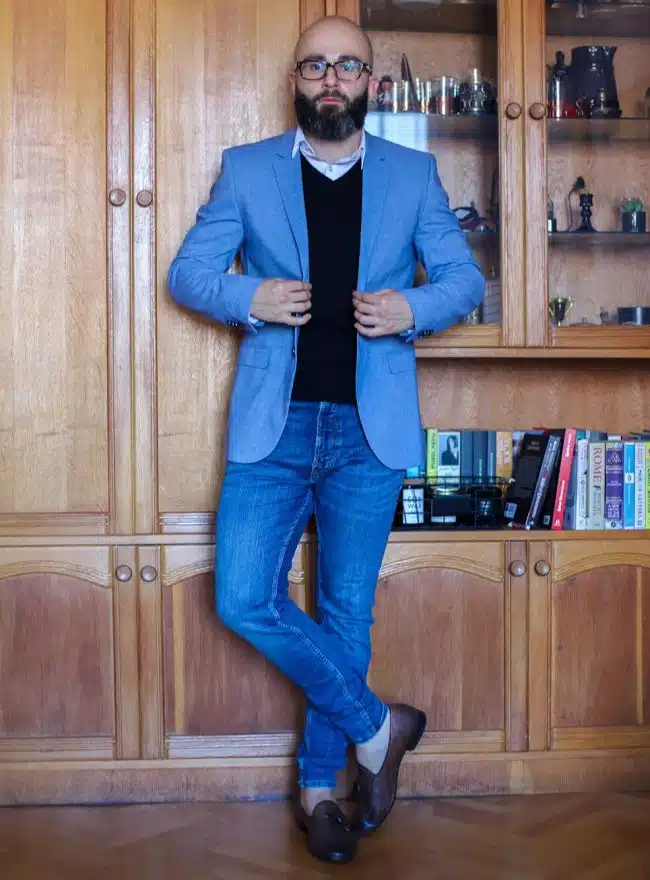 Sport Coat With Jeans and Loafers Outfit