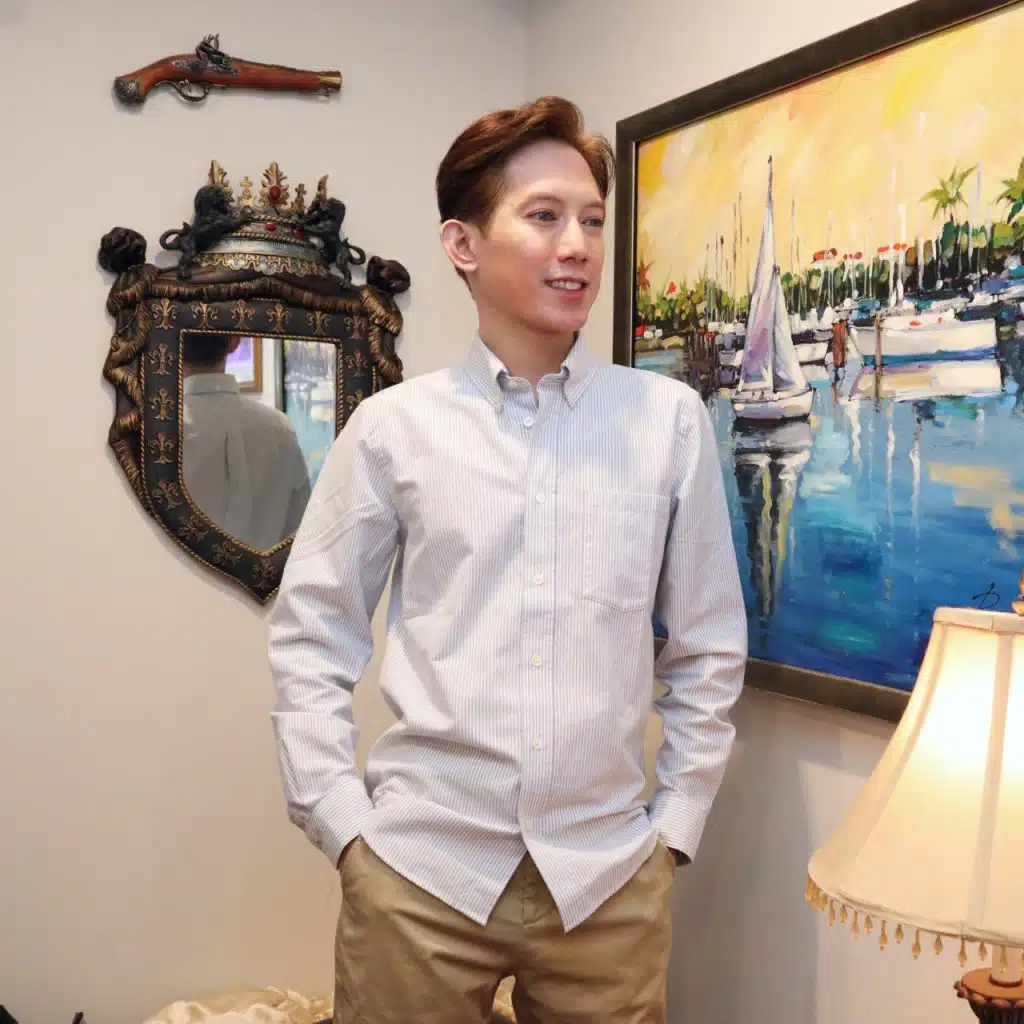 Karlton Wearing Asket Oxford Shirt Blue Stripes