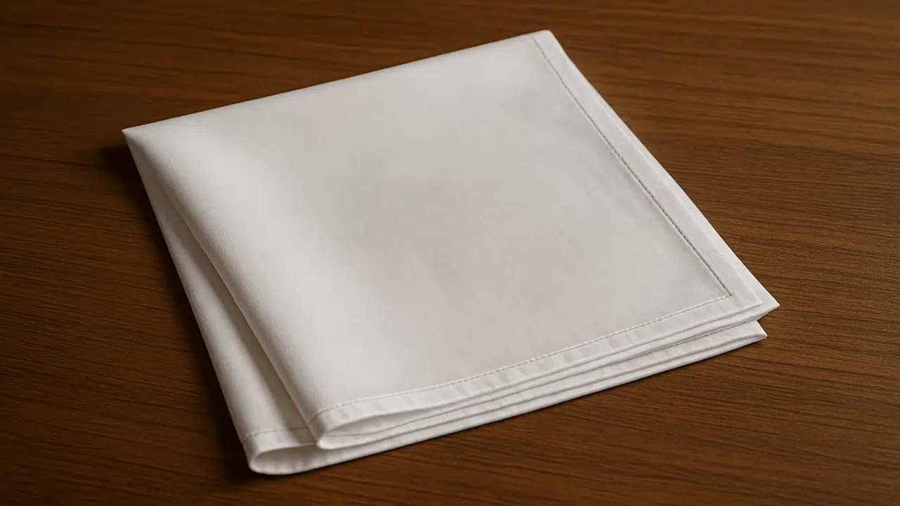 A crisp white handkerchief.