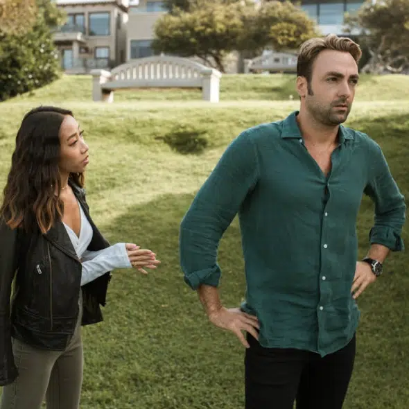 A man ignoring a woman